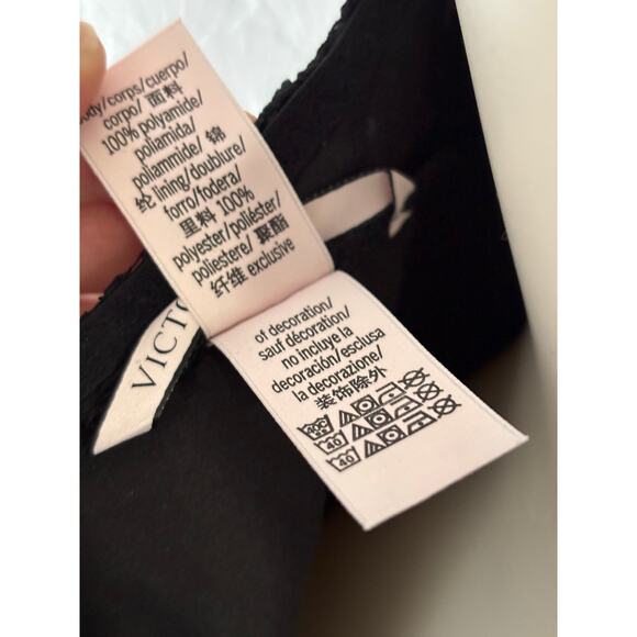 Victoria's Secret Black Lace Babydoll Dress Size Small Whimsigoth Goth Coquette - Picture 13 of 16